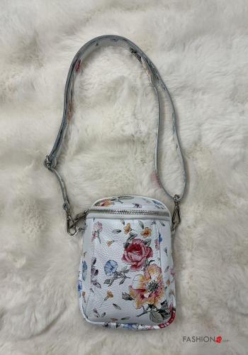 Sac porté épaule en Cuir Véritable à Imprimé Floral - ph 2