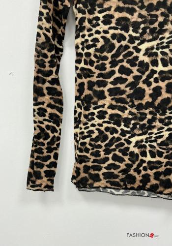 Tiere Muster Langarmshirt aus Kaschmir-Mischung - ph 3