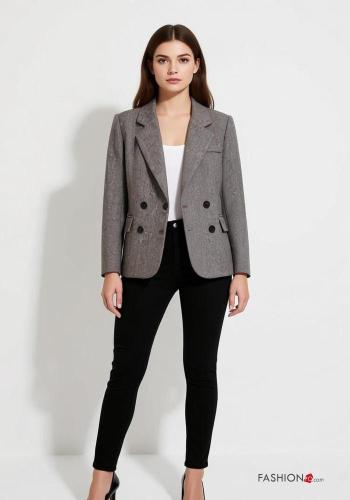 Blazer en Mélange de Laine