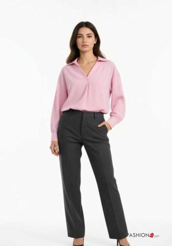 Blusa manga larga con cuello con cuello en v - ph 1