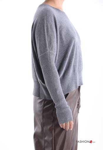 Jersey canalé cuello redondo con lentejuelas - ph 3