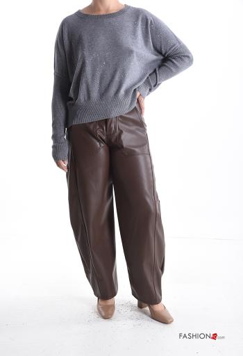 Jersey canalé cuello redondo con lentejuelas - ph 5