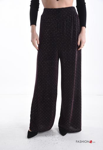 Calças wide leg com strass com elástico - ph 1