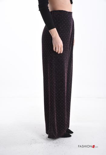 Calças wide leg com strass com elástico - ph 3