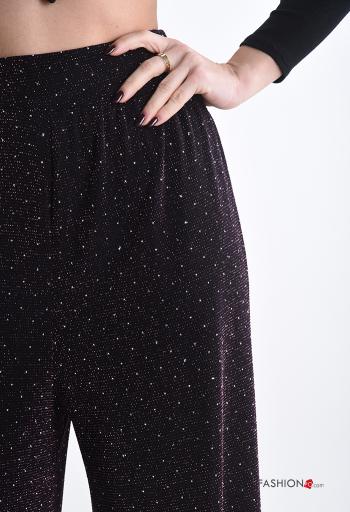 Calças wide leg com strass com elástico - ph 4