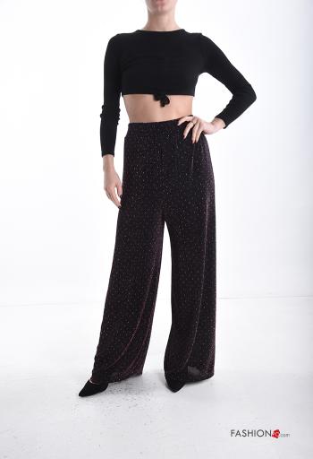 Calças wide leg com strass com elástico - ph 5