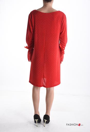 Vestido renda gola redonda com laço com strass - ph 2