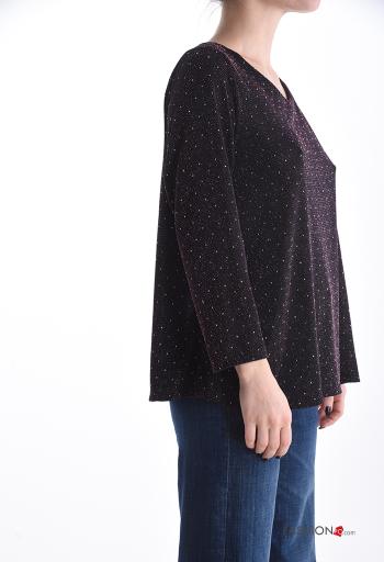 Blusa costas abertas manga comprida gola redonda com strass - ph 3