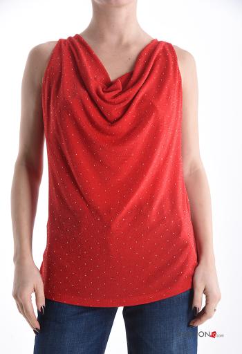 Top sem mangas com strass