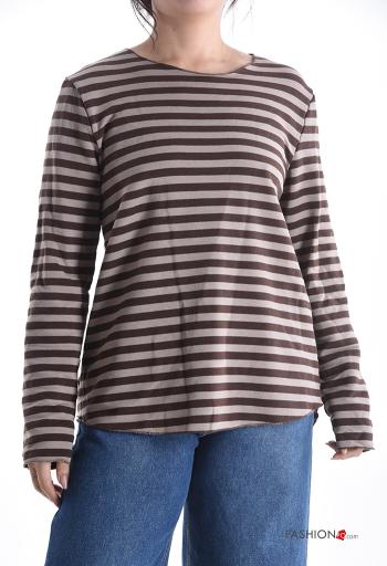 Camisola de mangas compridas em Algodão às riscas - ph 1