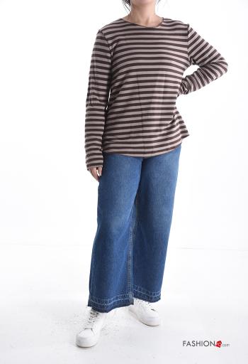 Camisola de mangas compridas em Algodão às riscas - ph 5