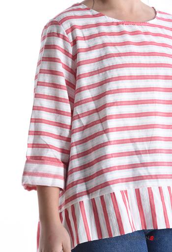 Blusa em Algodão manga comprida às riscas - ph 4