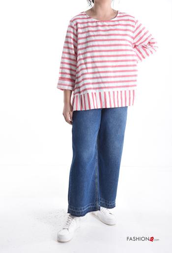 Blusa em Algodão manga comprida às riscas - ph 5