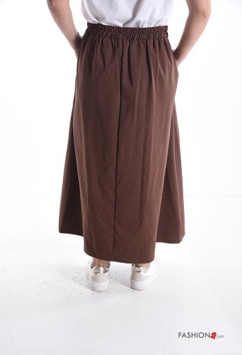 Saia em Algodão midi com bolsos com elástico - ph 2