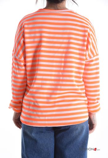 Camisola de mangas compridas em Algodão manga comprida às riscas - ph 2