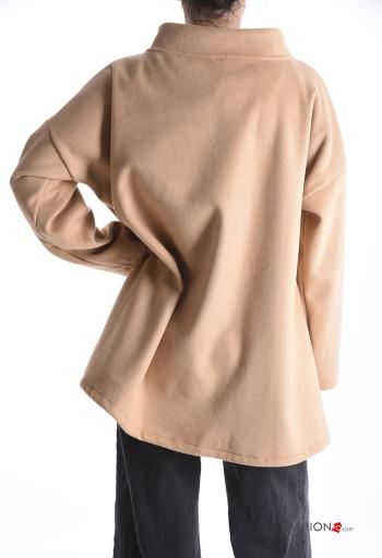 Abrigo corto asimetrico con botones con bolsillos - ph 2