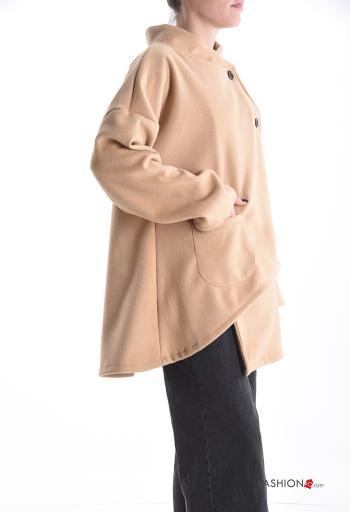 Abrigo corto asimetrico con botones con bolsillos - ph 3