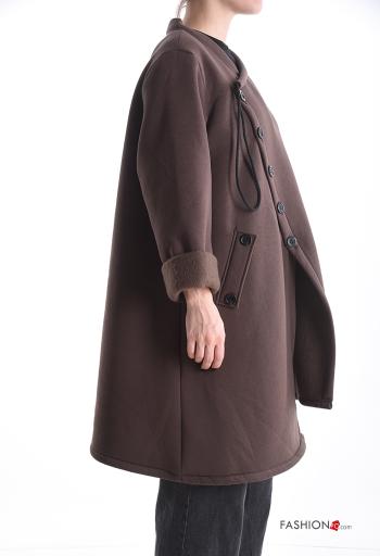 Abrigo de Algodón asimetrico con botones con abertura - ph 3