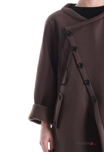 Abrigo de Algodón asimetrico con botones con abertura - ph 4