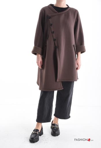 Abrigo de Algodón asimetrico con botones con abertura - ph 5