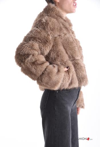 Blusão Bomber pelo sintético com fecho com bolsos com capuz - ph 3