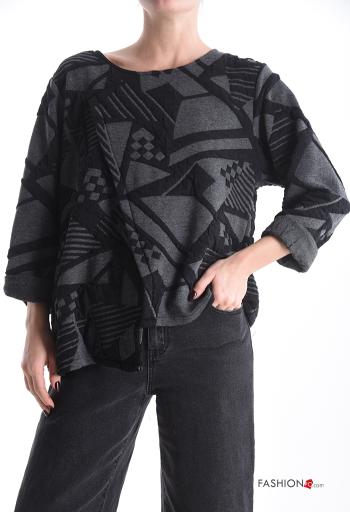 Blusa em Algodão assimétrico Padrão abstrato - ph 1