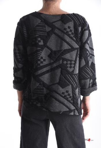 Blusa em Algodão assimétrico Padrão abstrato - ph 2