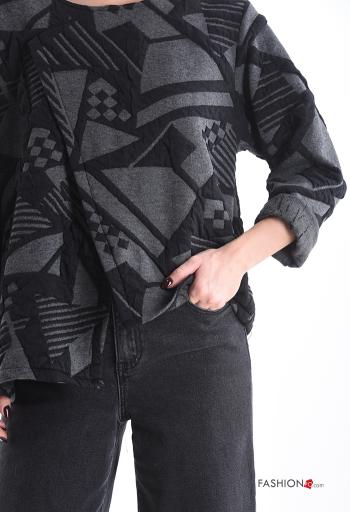 Blusa em Algodão assimétrico Padrão abstrato - ph 4