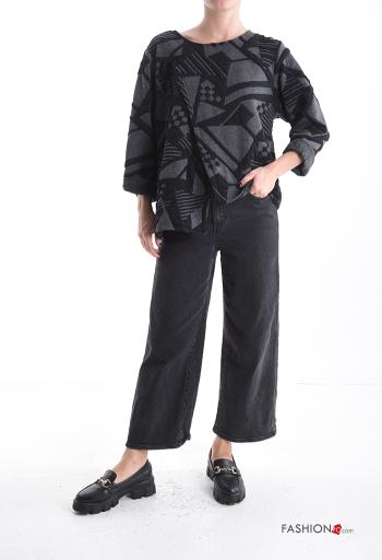 Blusa em Algodão assimétrico Padrão abstrato - ph 5