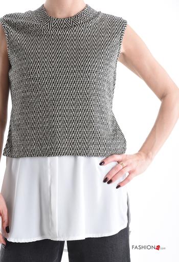 Blusa De lurex sin mangas Estampado chevron - ph 4