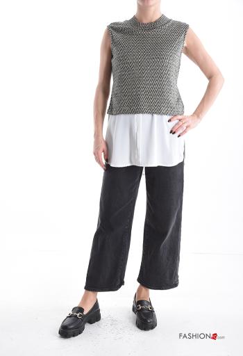 Blusa De lurex sin mangas Estampado chevron - ph 5