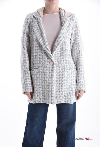 Blazer in Cotone tipo “Chanel” con tasche con cappuccio - ph 1