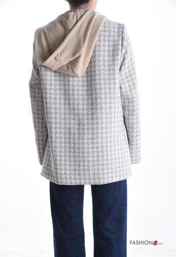 Blazer in Cotone tipo “Chanel” con tasche con cappuccio - ph 2