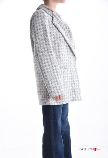Blazer in Cotone tipo “Chanel” con tasche con cappuccio - ph 3