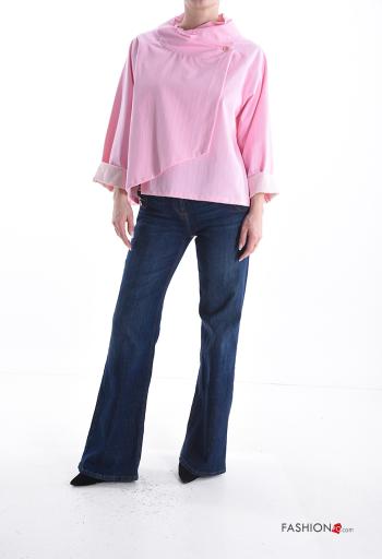 Giacca in Cotone maniche lunghe Fantasia righe con bottoni - ph 5