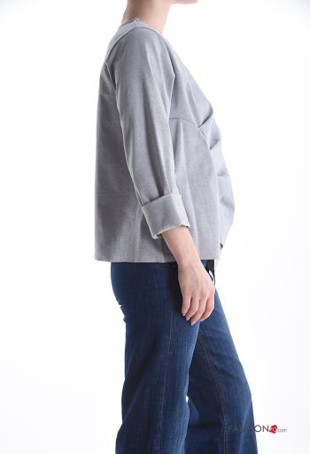 Blusa in Cotone maniche lunghe asimmetrico - ph 3