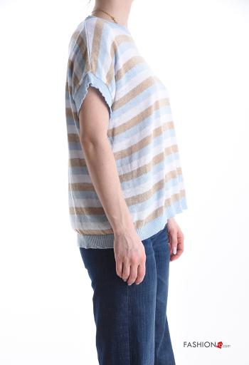 Jersey de Algodón manga corta cuello redondo a rayas - ph 3