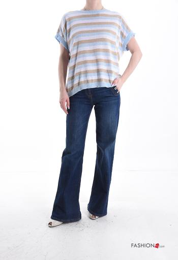 Jersey de Algodón manga corta cuello redondo a rayas - ph 5