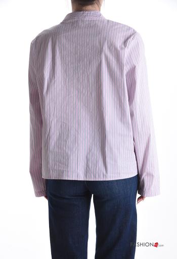 Camisa de Algodón manga larga a rayas con botones - ph 2