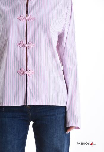 Camisa de Algodón manga larga a rayas con botones - ph 4