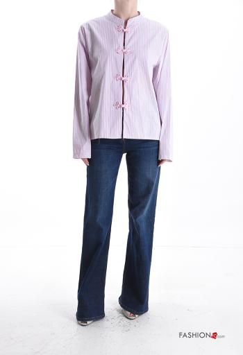 Camisa de Algodón manga larga a rayas con botones - ph 5