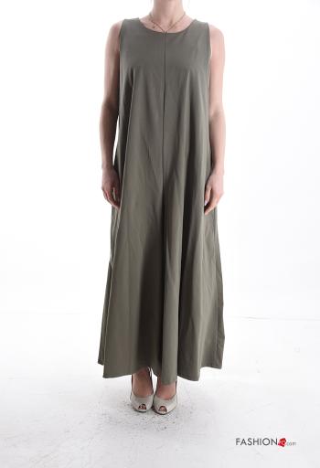 sleeveless wide leg Cotton Jumpsuit with pockets with zip - ph 1