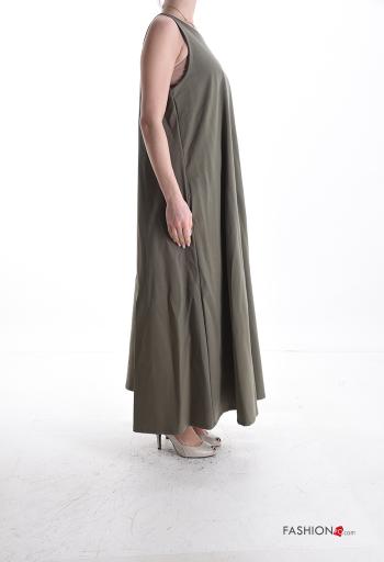 sleeveless wide leg Cotton Jumpsuit with pockets with zip - ph 3