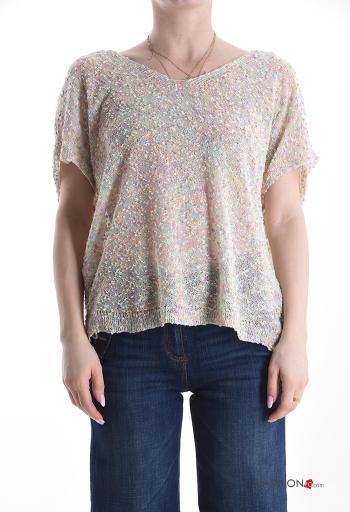 Jersey manga corta con cuello en v