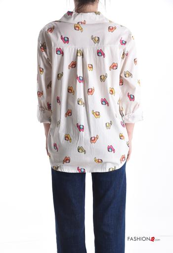 Camisa de Algodón manga larga con cuello Diseño impreso con botones - ph 2