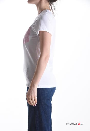 T-shirt de Algodón manga corta con brillantes - ph 3