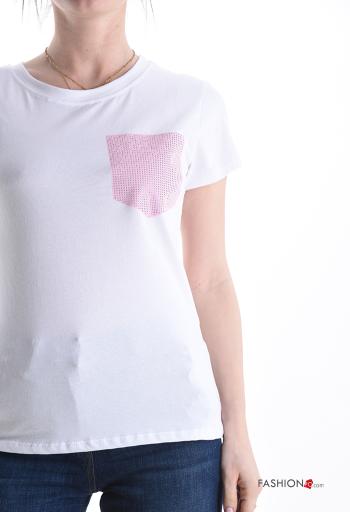 T-shirt de Algodón manga corta con brillantes - ph 4