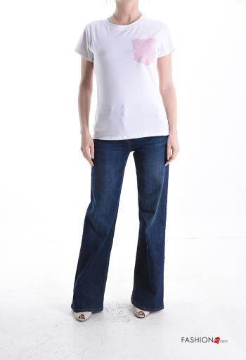 T-shirt de Algodón manga corta con brillantes - ph 5