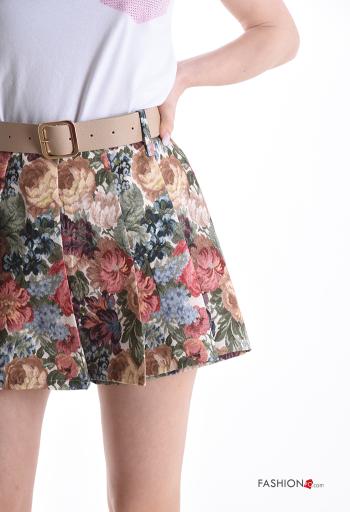 Falda pantalón con plisado Estampado Floral con cinturón con elástico - ph 4