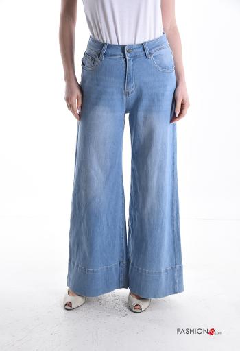 Vaqueros de Algodón wide leg con bolsillos